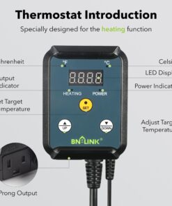 Alternative view of BN-LINK Digital Heat Mat Thermostat Controller for Seed Germination, Reptiles and Brewing Breeding Incubation Greenhouse, 40-108°F, 8.3A 1000W ETL Listed