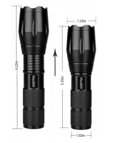 2 Pack LED Tactical Flashlight Water Resistant Military Grade 2000 Lumens 5 Modes Zoom Function Ultra Bright Torch 2 pack 26 717L4Rr8 1L