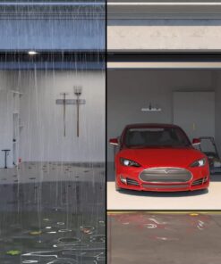 1 ½" High Garage Door Flood Barrier Threshold Kit (10'3") | Flexible PVC | Complete Kit Includes 2 Adhesives | GaraDry 10'3" 13 717LC2ssxPL 1