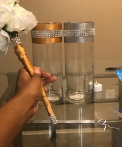 EBOOT 4 Row 10 Yard Acrylic Rhinestone Diamond Ribbon for Wedding Cakes, Birthday Decorations, Baby Shower Events and Arts and Crafts Projects (Silver) Silver 36 717LNYDU7rL