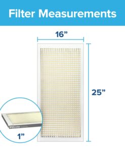 Filtrete 16x25x1 Air Filter, MPR 300, MERV 5, Clean Living Basic Dust 3-Month Pleated 1-Inch Air Filters, 6 Filters 16 717LXbn30DL