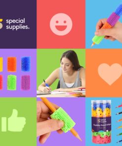 Special Supplies 50 Squishy Pencil Grips for Kids and Adults - Colorful, Cushioned Holders for Handwriting, Drawing, Coloring - Ergonomic Right or Left-Handed Use - Reusable (50) 50 Count (Pack of 1) 27 717LeczDGxL