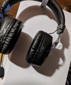 Acinaci Wireless Gaming Headset with Detachable Noise Cancelling Microphone, 2.4G Bluetooth - USB - 3.5mm Wired Jack 3 Modes Wireless Gaming Headphones for PC, PS4, PS5, Mac, Switch, Phone, Tablet Black 36 717LkcNDtL