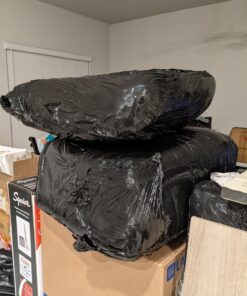 2-Pack Black Stretch Wrap 18" x 1000 Feet 80 Gauge Industrial Strength with Plastic Handle, Plastic Pallet Supplies Durable Self-Adhering for Packing, Moving, Heavy Duty Shrink Film Rolls Black-2-Pack 17 717M6VzpSNL