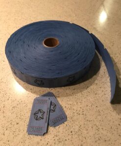 Blue Single Roll Raffle Tickets W/Star, 2000 Tickets 8 717MJoo 7xL
