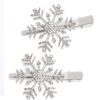 HZEYN Christmas Snowflake Hair Clips Winter Holiday Jewlry Big Crystal Snowflake Hairpin Barrette Wedding Bridal Hair Accessories (Silver) Silver 24 717MRA7j6lL