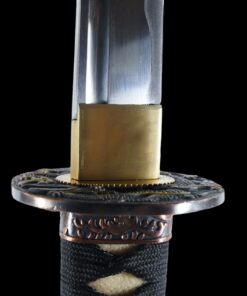 Makoto Hand Forged Razor Sharp 41" Black Samurai Katana Sword - Hand Painted High Gloss Black Scabbard Dragon_Round Tsuba 20 717McIsazNL