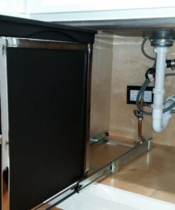 simplehuman 30 Liter / 8 Gallon Under Counter Kitchen Cabinet Pull-Out Trash Can, Heavy-Duty Steel Frame 54 717Me4g07XL