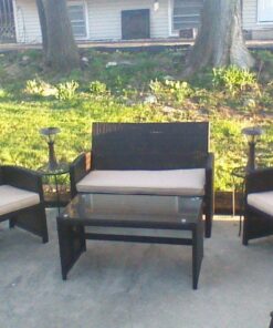 Best Choice Products 4-Piece Outdoor Wicker Patio Conversation Furniture Set for Backyard, Deck, Poolside w/Coffee Table, Seat Cushions - Brown Wicker/Beige Cushions Brown/Beige 32 717MuMjOHmL