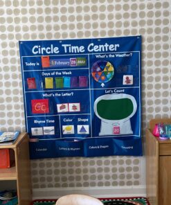 Circle Learning Time Center Pocket Chart Calendar Set, Educational Pocket Chart Learning Shape, Color Classroom Pocket Chart-Number Pocket Chart Wording Rhyme Pictures Pocket Chart 329 Cards 21 717NwxlkcQL