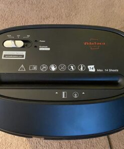 Paper Shredder,VidaTeco 14-Sheet Cross-Cut Shredder with US Patented Cutter,Also Shreds Card/CD,Heavy Duty Paper Shredder for Home Office,Durable&Fast with Jam Proof System,6.6-Gallon Basket (ETL) Cross Cut 14-Sheet 37 717O44UI3lL