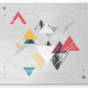 Ambesonne Abstract Mouse Pad, Abstract Geometric Modern Design with Triangle and Typed Detailed Art, Rectangle Non-Slip Rubber Mousepad, Standard Size, Mustard Pale Grey Teal 16 717O4FmJeL