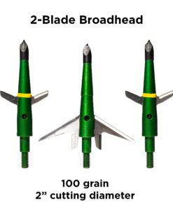 Swhacker SWH00207 #207 2 Inch Cut Broadheads Set of 3-100 Grain, Green, 2" 26 717OabfjphL