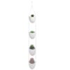 MyGift 4-Tier White Ceramic Hanging Wall Planter with Rope - Decorative Succulent Herb Flower Pot Containers 48 717Oi2 QKL