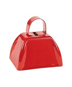 Solid Colored Cowbells, Bulk Set of 12 - For Sporting Events, School Spirit and Parties (Red) Red