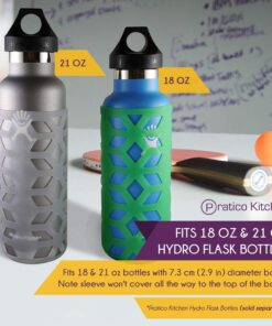 Pratico Kitchen Glass Bottle Silicone Sleeves for Epica, Aquasana, Estilo and Similar Style Bottles, 2 Pack, Orange 2 Pack - Orange 15 717QQaTvcQL 1