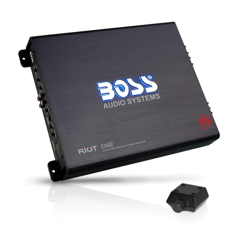 Catalog 9 BOSS Audio Systems R3400D Class D Car Amplifier - 3400 High Output, 1 Ohm Stable, Digital, Monoblock, Mosfet Power Supply, Great for Subwoofers 3400W Monoblock