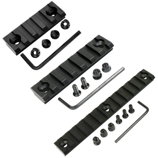 HooGou 7 Slot 3" 5 Slot 2" 13 Slot 5.25" Picatinny Weaver Rail Section for Keymod Handguard Mount Rail System Black (5 7 13 Slots Combination)