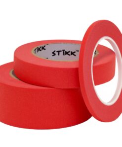 STIKK 3 Pack 1" inch x 60yd Red Painters Tape 14 Day Easy Removal Trim Edge Finishing Decorative Marking Masking Tape (.94 in 24MM) 16 717SIETquGL
