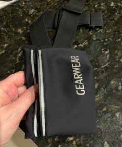 GEARWEAR Running Waist Belt Fanny Pack Phone Holder for iPhone XR XS MAX 8 Plus Runner Pouch Bag Men Women for Workout Walking Fitness Exercise Gym Athletes Hiking BLACK/ 27"-45" 22 717SYmDSDwL