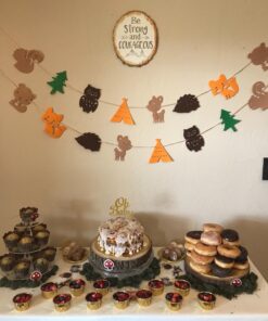 Woodland Baby Shower Banner Wild Camping Forest Theme Decorations Felt Garland for Woodland Creatures Birthday Party Supplies 19 717Sqo23O0L