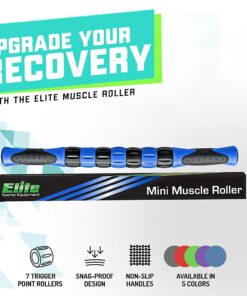 Alternative view of Elite Massage Roller Stick Targets Sore, Tight Leg Muscles to Prevent Cramps and Release Tension. It's Sturdy, Lightweight, Smooth Rolling and Thankfully This Lifesaver has Comfortable Handles.Blue Blue 16 Inch (Pack of 1)