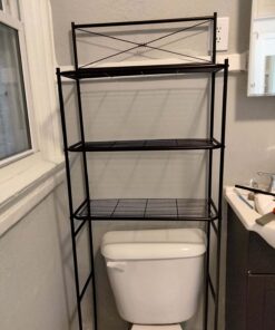 Zenna Home Over the Toilet Storage, Metal Bathroom Spacesaver with 3 Shelves, Cross-Style Storage Cabinet, Easy Assembly, Oil Rubbed Bronze Over-the-Toilet Spacesaver 31 717TzY4fSRL