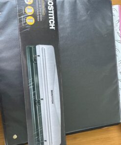 Bostitch Office Premium 3 Hole Punch, 12 Sheet Capacity, Metal, Rubber Base, Easy-Clean Tray, Silver 37 717UVfHvU1L