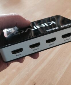 Kinivo HDMI Switch 4K HDR 301BN (3 in 1 Out, 4K 60Hz HDR, HDMI 2.0, High Speed 18Gbps, IR Remote, HDCP) - Compatible with Roku, PS5, Xbox, Apple TV, Nintendo Switch, Cable Box 3-PORT 39 717UYsCBVEL