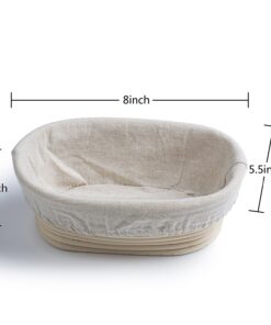 Alternative view of M JINGMEI Banneton Proofing Basket 8" Oval Banneton Brotform for Bread and Dough [FREE BRUSH] Proofing Rising Rattan Bowl + FREE LINER (500g dough) Oval 8Inch