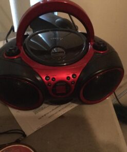 JENSEN CD-490 Portable Stereo CD Player with AM/FM Radio and Aux Line-In, Red and Black 18 717VBd7ws9L