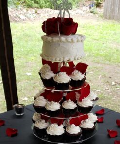 YestBuy 4 Tier Round Acrylic Cupcake Stand with Base, Premium Cupcake Holder, Acrylic Cupcake Tower Display Cady Bar Party Décor – Display for Pastry (4" Between 2 Layers with Base) 4 Tier Round with BASE ( 4" between 2 layers) 33 717W4ubfpAL