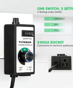 VIVOSUN Variable Fan Speed Controller, Speed Adjuster for Inline Duct Fan in Ventilation System Power Cord 25 717WMpJxqL