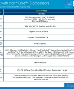 Intel NUC 11 NUC11PAHI5 Panther Canyon Mini PC, i5-1135G7, 16GB RAM, 256GB SSD, Mini Computers Windows 11 Pro for Business Home Office, Support 8K/WiFi 6/4K Quad Display/Bluetooth 5/Thunderbolt 3 NUC11 i5 16GB+256GB 20 717Y262ac5L
