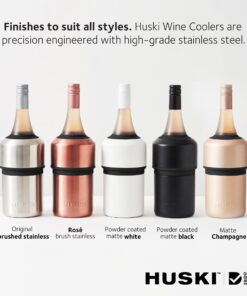 Huski Wine Chiller | Award Winning Iceless Design | Keeps Wine Cold up to 6 Hours | Wine Accessory | Next Generation Ice Bucket | Fits Some Champagne Bottles | Perfect Gift for Wine Lovers (Champagne) Matte Champagne 27 717Y2F0F85L