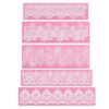Lace Molds for Cake Decorating, Beasea 5pcs Lace Fondant Molds Silicone Lace Molds, Lace Mats and Molds Pink Flower Pattern Silicone Molds for sugar lace Craft Tools 01.Pink with Floral Style 5 717YJRNJ70L