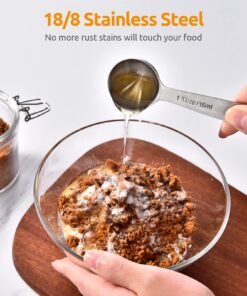 Measuring Spoons: U-Taste 18/8 Stainless Steel Spoons Set of 9 Piece: 1/16 tsp, 1/8 tsp, 1/4 tsp, 1/3 tsp, 1/2 tsp, 3/4 tsp, 1 tsp, 1/2 tbsp & 1 tbsp Dry and Liquid Ingredients XS-9 pcs 29 717YnWbLhXL