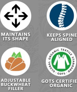 Seat Of Your Soul Crescent Meditation Cushion –10 Colors Half-Moon Yoga Pillow; Organic Cotton Zafu Cover & Zipper Liner to Adjust USA Buckwheat Hulls; Floor Pouf for Sitting Kids, Men or Women Aqua Teal 18 717Z emzjL