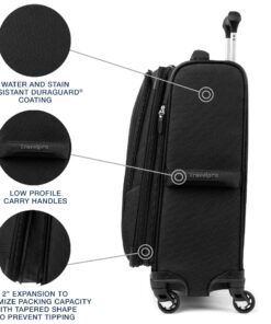 Travelpro Maxlite 5 Softside Expandable Luggage with 4 Spinner Wheels, Lightweight Suitcase, Men and Women, Black, Carry-On 21-Inch 39 717ZEJRoCzL