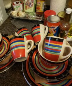 Gibson Home Casa Stella Dinnerware Set, Red, 16-piece 43 717bYH47xRL