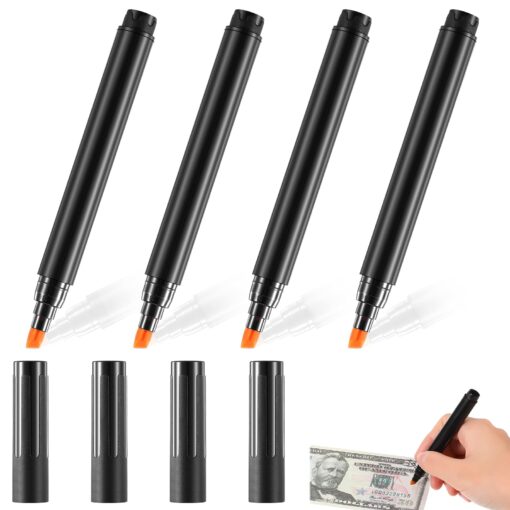 Counterfeit Bill Detector Pen Fake Bill Checker Money Tester Pen Universal Detect False Currency Pen Bills Counterfeit Detector (4 Pieces) 4