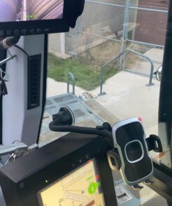 1Zero Solid Car Truck Phone Mount Holder with 14-Inch Gooseneck Long Arm, Windshield Window Mobile Holders w/Industrial-Strength Suction Cup, Anti-Shake Stabilizer Compatible All Cell Phones iPhone Black Mirror Surface with Silver Ring 31 717cblIYfL