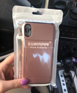 SAMONPOW iPhone X Case, iPhone 10 Case,Hybrid iPhone X Wallet Case Card Holder Shell Heavy Duty Protection Shockproof Anti Scratch Soft Rubber Bumper Cover Case for iPhone X 5.8 inch Rose Gold 34 717dsqBv8cL