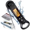 Meat Thermometer Digital, Waterproof Instant Read Meat Thermometers for Grilling and Cooking. Food Thermometer, Kitchen Gadgets, Accessories with Bottle Cap Opener for Kitchen, BBQ, Grill… Black 14 717eMW myeL