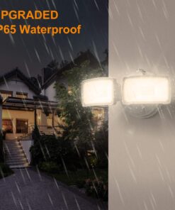 LEPOWER 3000LM Dusk to Dawn LED Security Light, 28W Flood Lights Outdoor with Photocell, 3000K Warm Light, IP65 Waterproof, 2 Adjustable Heads Exterior Outdoor Security Light for Garage, Backyard White 33 717g8LG1FpL