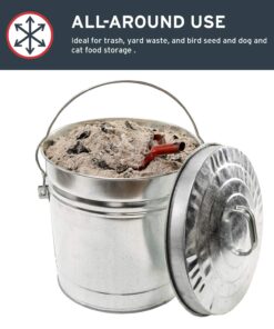 Behrens 6106K Galvanized Steel Locking Lid Trash Can, 6-Gallon 25 717gKp8eftL