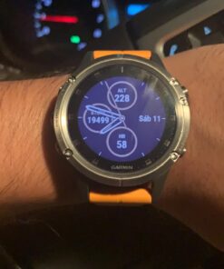 Garmin fenix 5 Plus, Premium Multisport GPS Smartwatch, Features Color Topo Maps, Heart Rate Monitoring, Music and Contactless Payment, Titanium with Orange Band 34 717gTxJSsiL
