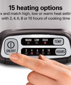 6 Quart Slow Cooker - Programmable Cook Crock with Stovetop Safe Sear(Silver) 9 717gZuxbcdL