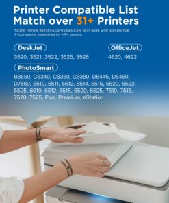 Timink 564XL Ink Cartridges Replacement for 564 XL Combo Pack - Fits Photosmart 5520 6520 7510 7520 DeskJet 3520 Premium C309A C410A Printer (2BK/C/M/Y | Non-OEM) H564 - 5 Pack 11 717gbePo6L