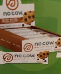 No Cow High Protein Bars, Peanut Butter Chocolate Chip, 20g Plant Based Vegan Protein, Keto, Low Sugar, Low Carb, Low Calorie, Gluten Free, Naturally Sweetened, Dairy Free, Non GMO, Kosher, 12 Pack 12 Count (Pack of 1) 29 717hoQ6r5eL